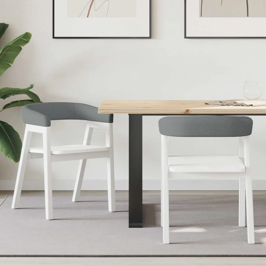 Chaises de salle à manger 2 pcs Blanc 54 x 57 x 73 cm