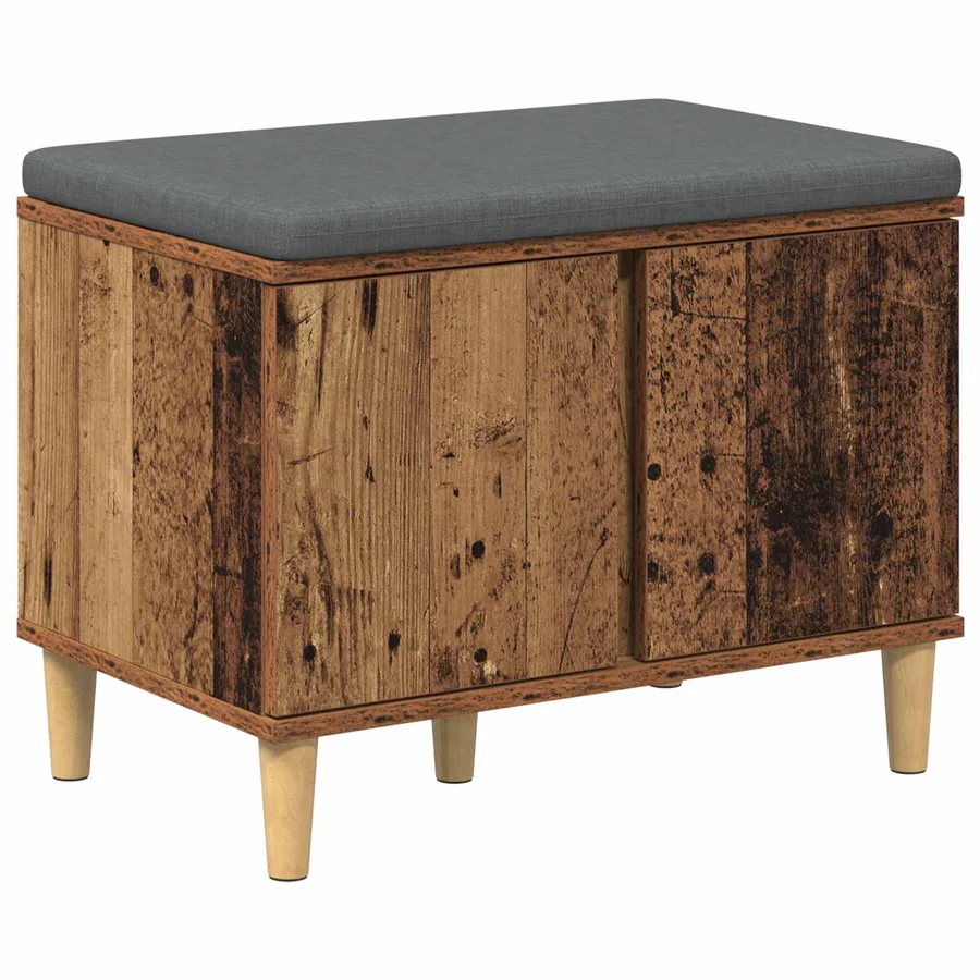 Banc d'entrée avec coussin Bois ancien 60 x 38 x 46 cm - 2