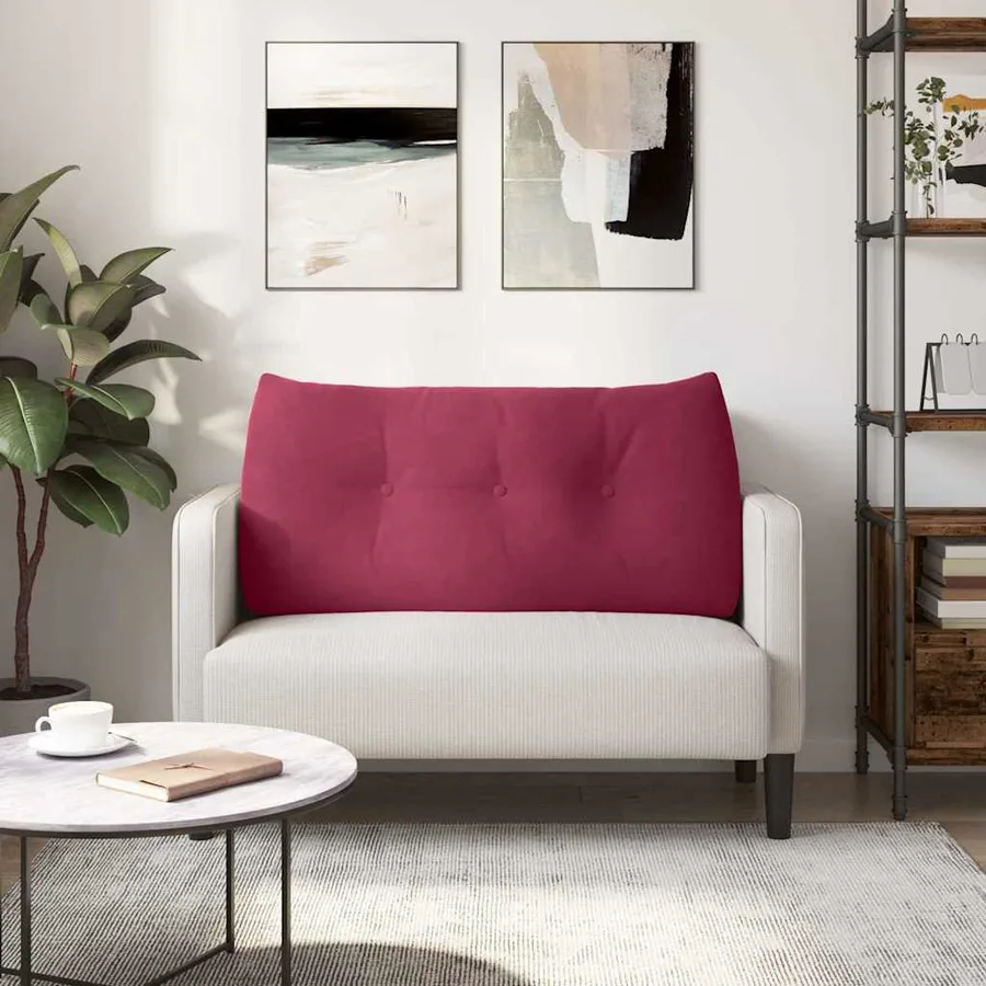 Coussin de Dos Bordeaux 100 x 24 x 50 cm Velours - 4