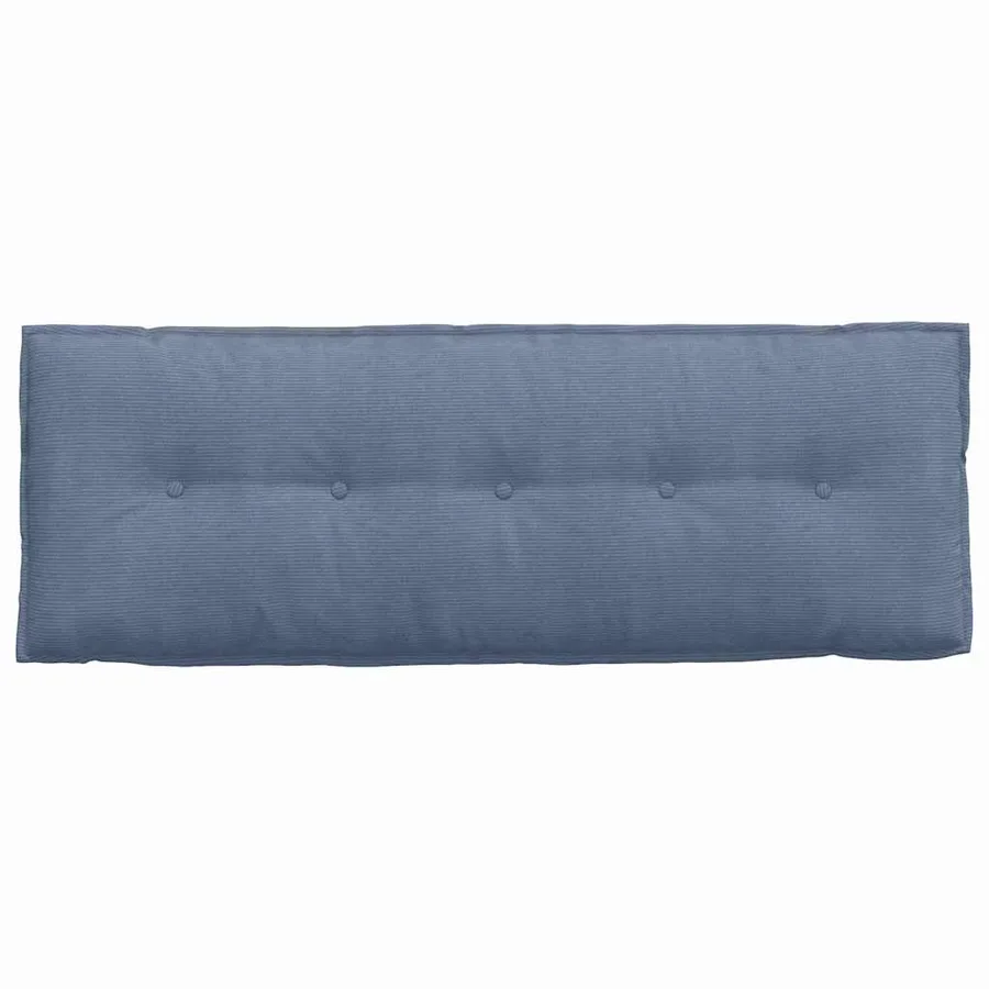 Coussin de Dos Bleu 140 x 50 cm Tissu en velours côtelé - 6