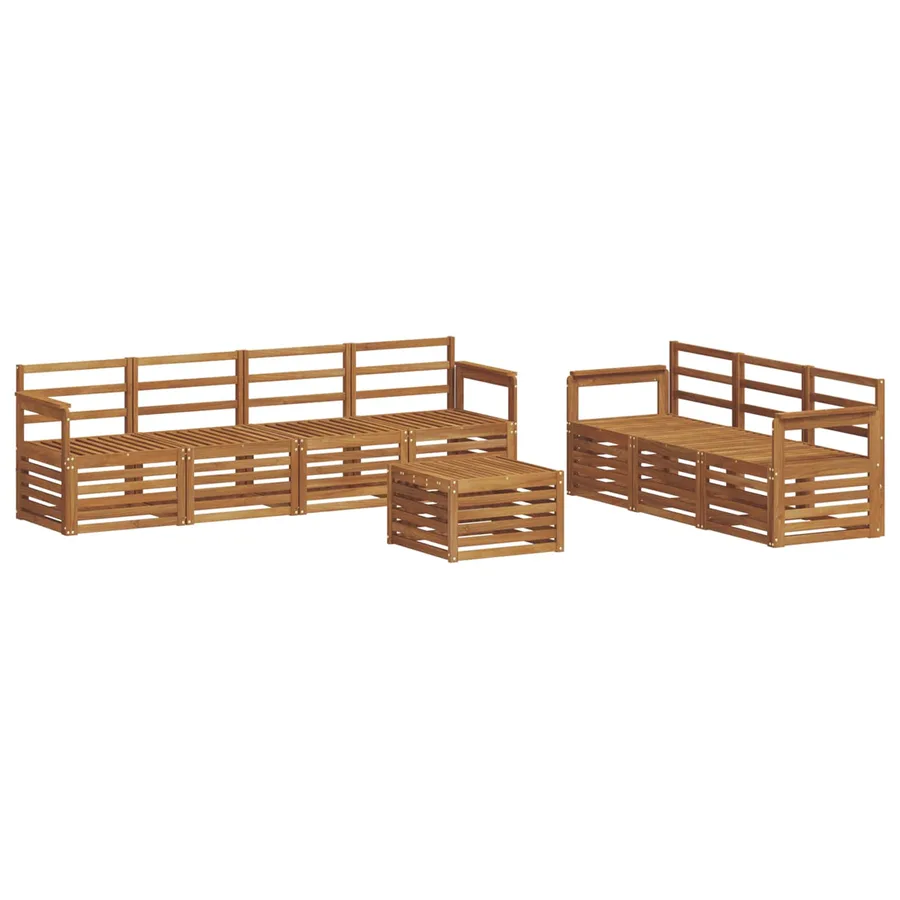 Ensembles de canapés 8 pcs Naturel Bois d'Acacia Massif - 2