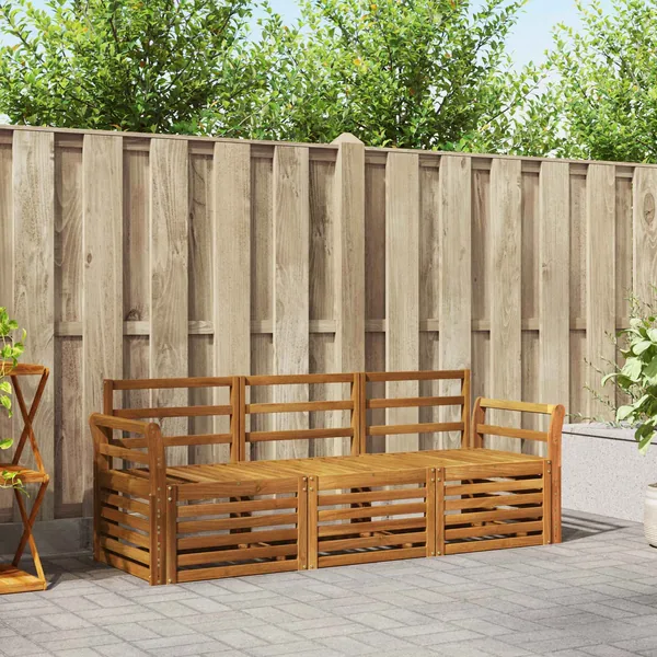 Ensembles de canapés 3 pcs Naturel Bois d'Acacia Massif