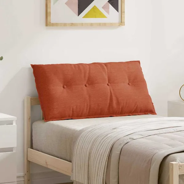 Coussin de Dos Rouge orange 100 x 50 cm Tissu en velours côtelé