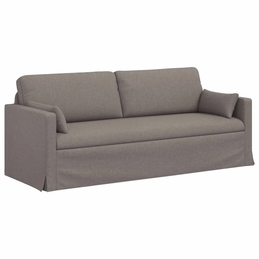 Canapé Taupe 198 x 78 x 80 cm tissu - 2