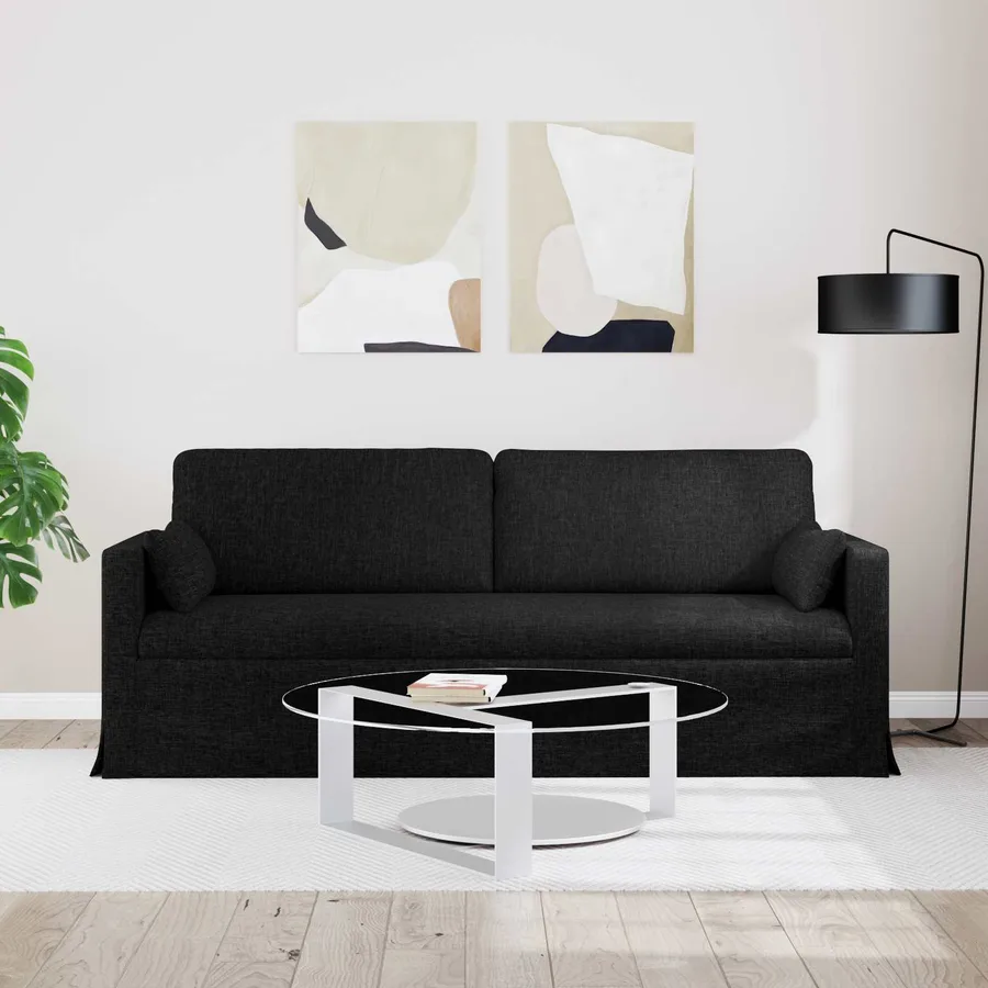 Canapé Noir 198 x 78 x 80 cm tissu - 3