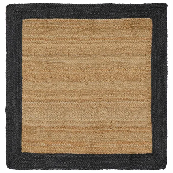 Tapis de surface Gris foncé 120 x 120 cm Jute