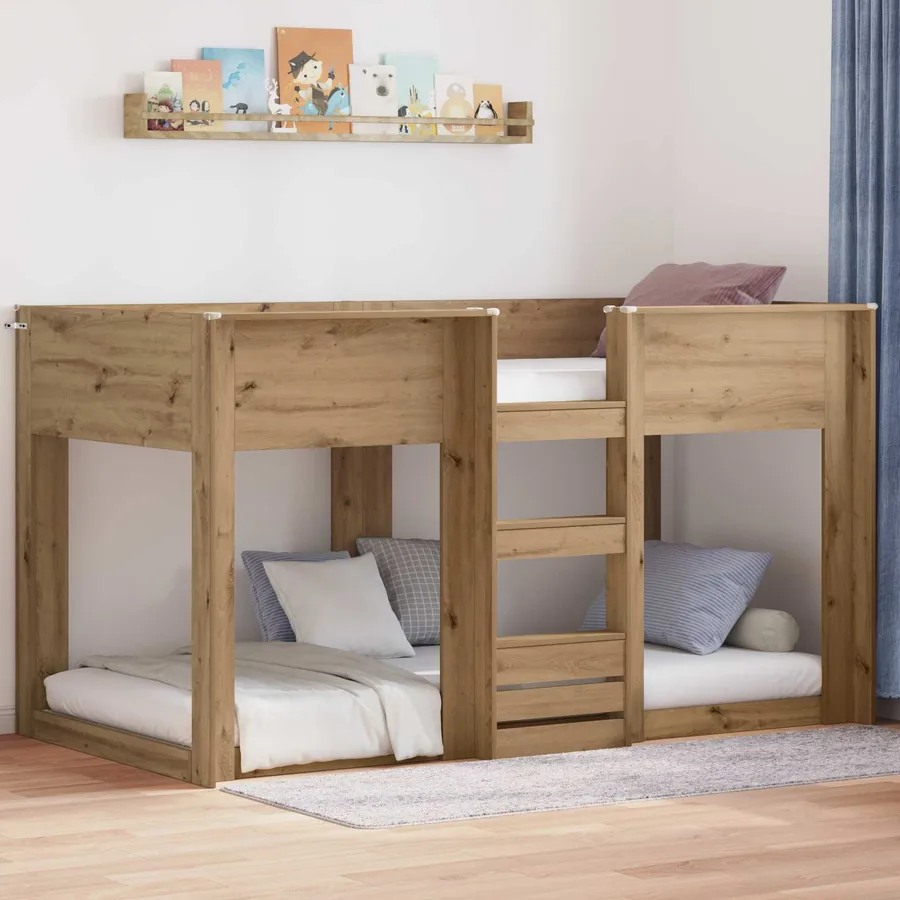 Lit Superposé pour Enfants Chêne artisanal 75 x 190 cm