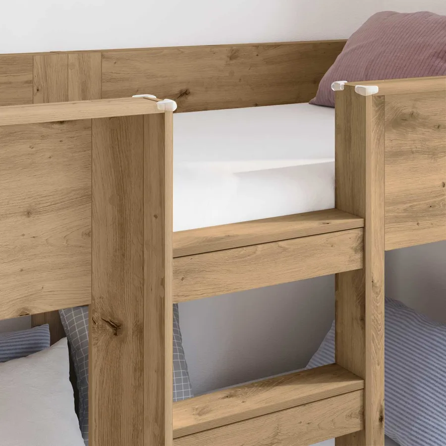 Lit Superposé pour Enfants Chêne artisanal 75 x 190 cm - 3