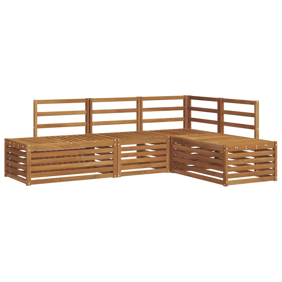 Ensemble de canapés d'extérieur 4 Pièce Naturel - 2