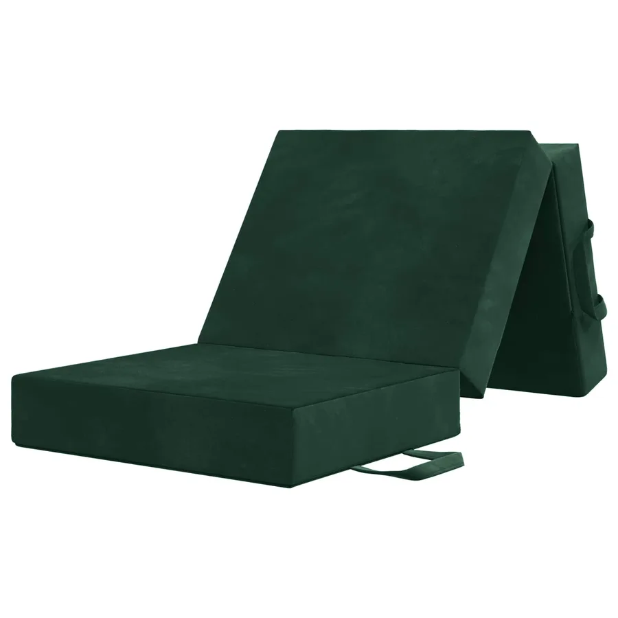 Canapé-lit pliable 90 x 63 x 45 cm Vert foncé - 3
