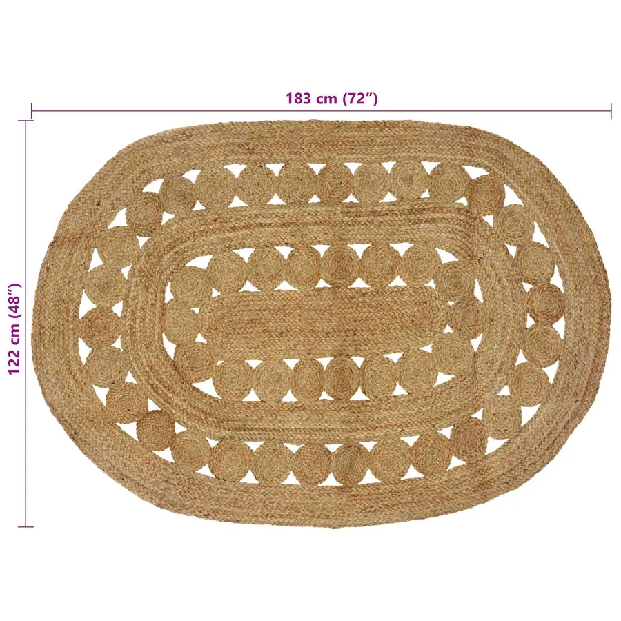 Tapis de surface Naturel 122 x 183 cm Jute - 7
