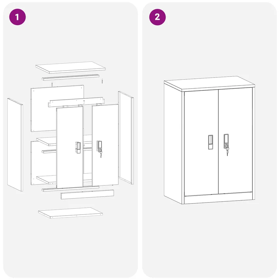 Armoire de rangement Rose 60 x 40 x 90 cm Acier - 11