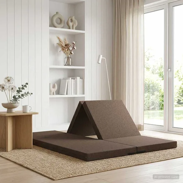 Canapé-lit pliable 140 x 67 x 45 cm Taupe