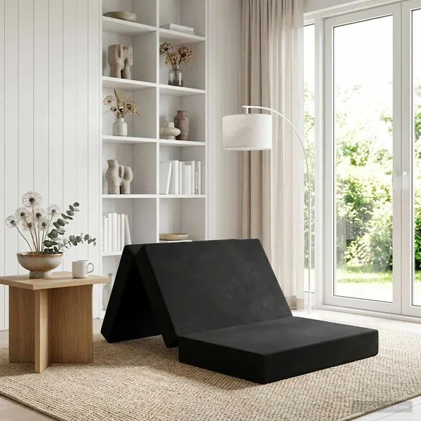 Canapé-lit pliable 100 x 67 x 45 cm Noir