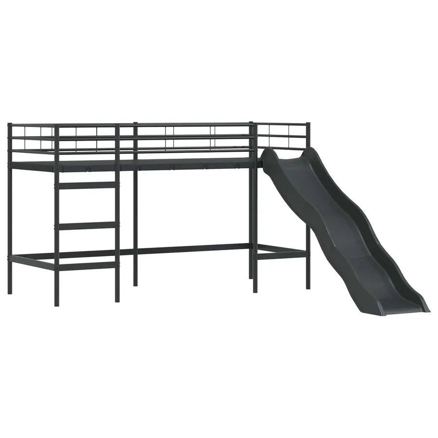Lit mezzanine pour enfants Uni Noir et rose 90 x 190 cm métal - 5