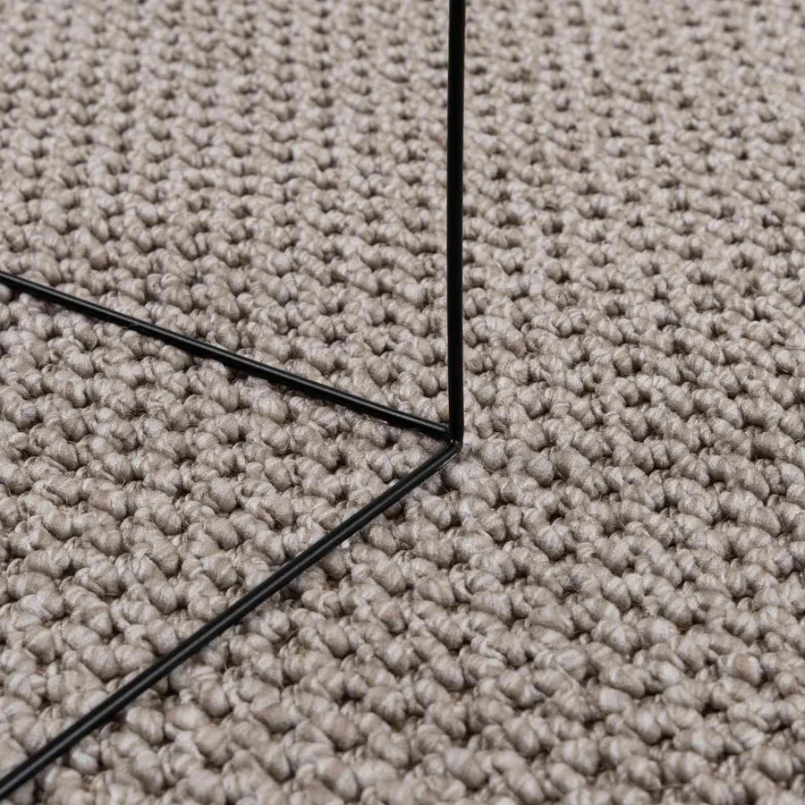 Tapis de surface Rond LUGO Crème et Taupe Ø 200 CM Polyester - 5