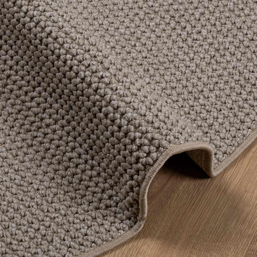 Tapis de surface Rond LUGO Crème et Taupe Ø 200 CM Polyester - 6