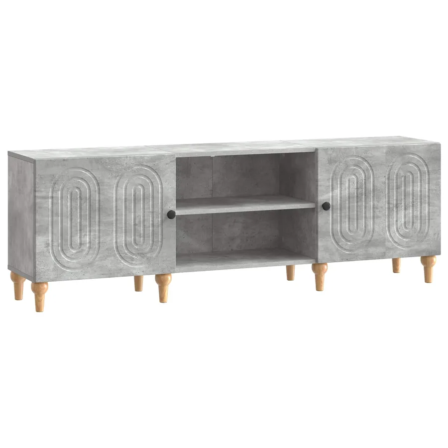 Meuble TV Gris béton 150 x 31 x 50 cm Bois d'ingénierie - 2