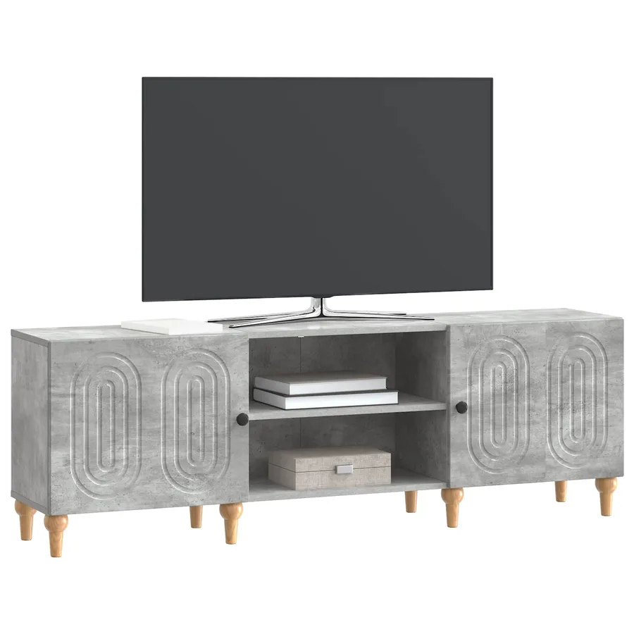Meuble TV Gris béton 150 x 31 x 50 cm Bois d'ingénierie - 3