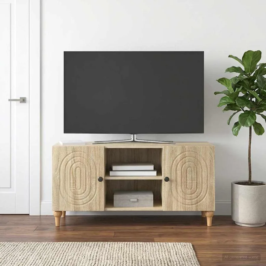 Meuble TV Chêne Sonoma 102 x 34,5 x 50 cm Bois d'ingénierie - 4