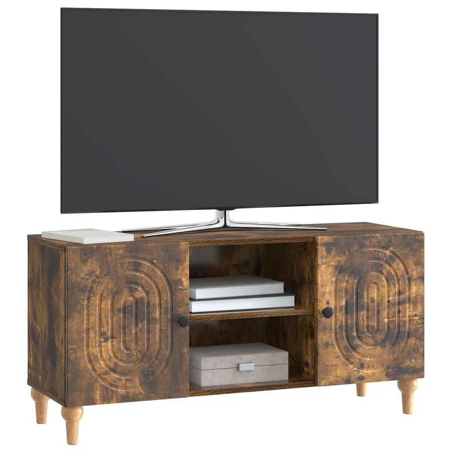 Meuble TV Chêne fumé 102 x 34,5 x 50 cm Bois d'ingénierie - 3