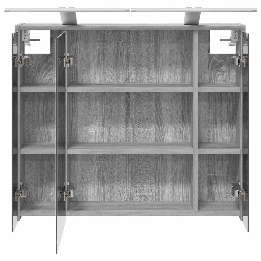Armoire Miroir de Salle de Bain Gris Sonoma 73,5 x 16 x 62,5 cm - 7