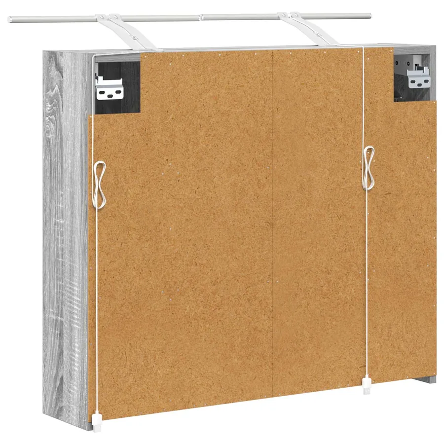 Armoire Miroir de Salle de Bain Gris Sonoma 73,5 x 16 x 62,5 cm - 9