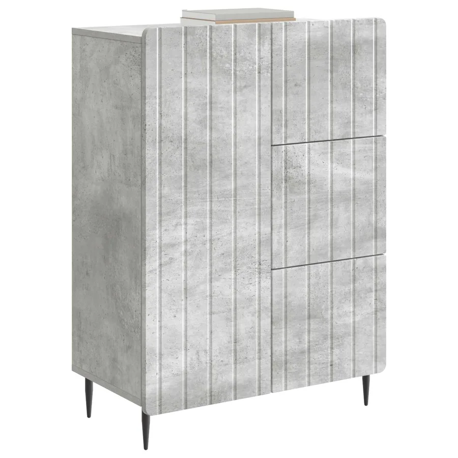 Buffet Gris béton 66 x 34,5 x 91,5 cm Bois d'ingénierie - 3