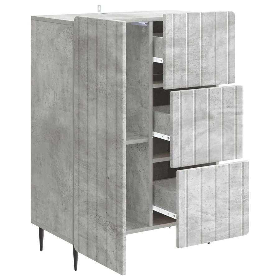 Buffet Gris béton 66 x 34,5 x 91,5 cm Bois d'ingénierie - 5