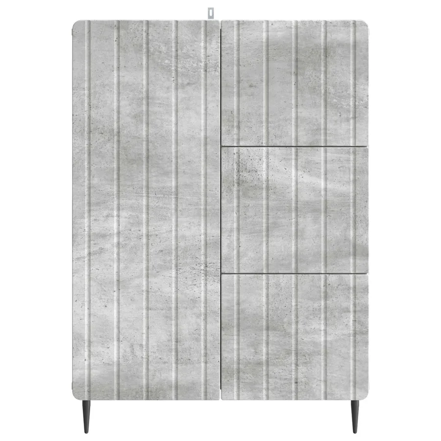 Buffet Gris béton 66 x 34,5 x 91,5 cm Bois d'ingénierie - 6