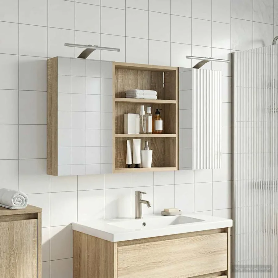 Ensemble de Meubles de Salle de Bain 3 pcs 100 x 10,5 x 50 cm