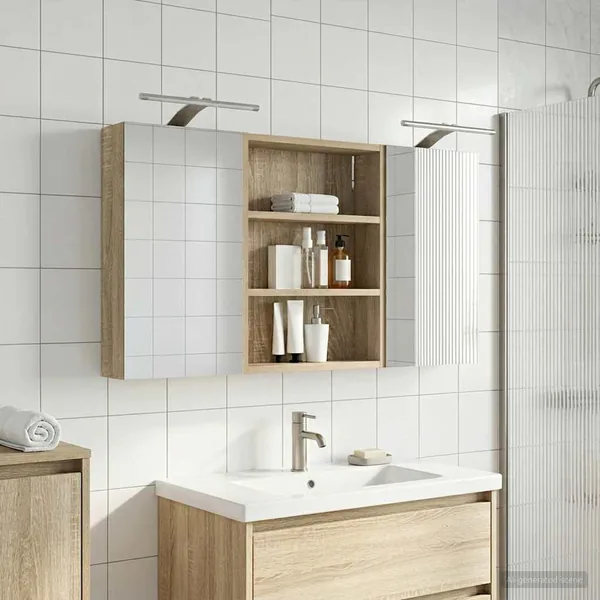 Ensemble de Meubles de Salle de Bain 3 pcs 100 x 10,5 x 50 cm