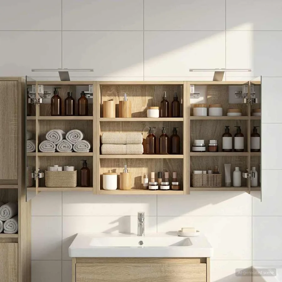 Ensemble de Meubles de Salle de Bain 3 pcs 100 x 10,5 x 50 cm - 4