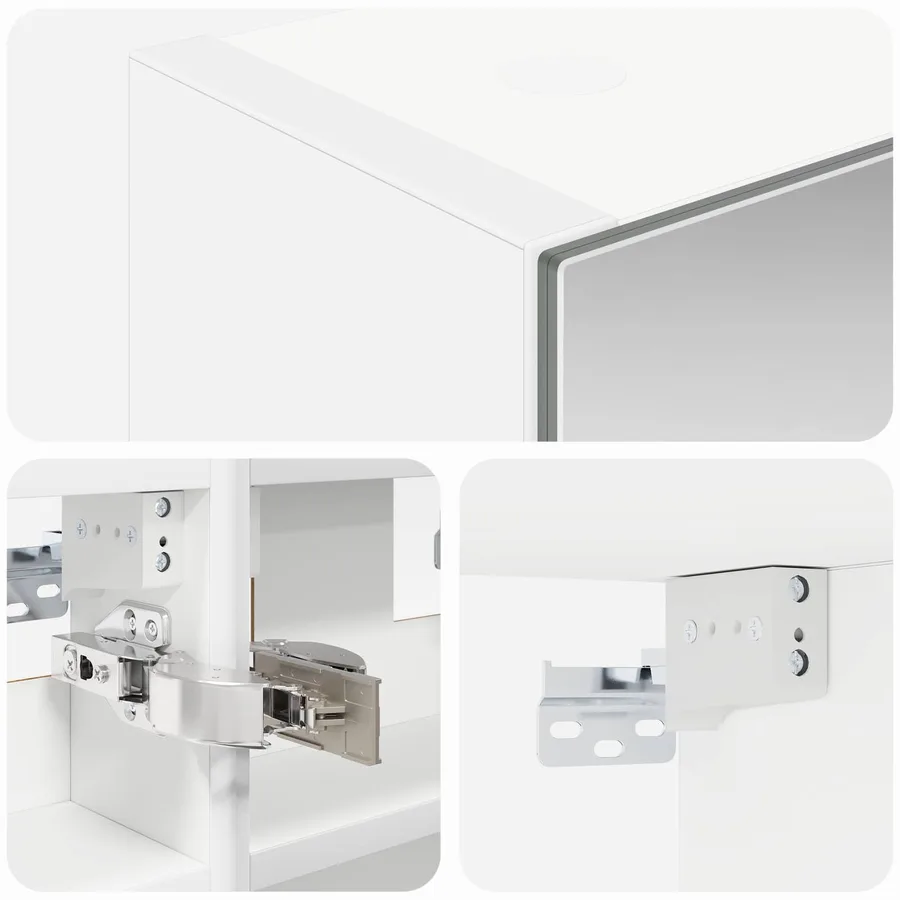 Armoire Miroir de Salle de Bain Blanc 30 x 10,5 x 50 cm - 9