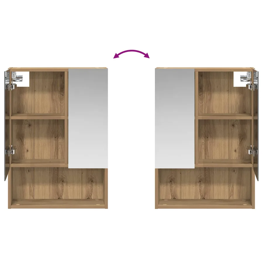 Armoire Miroir de Salle de Bain Chêne artisan 50 x 14,5 x 70 cm - 10