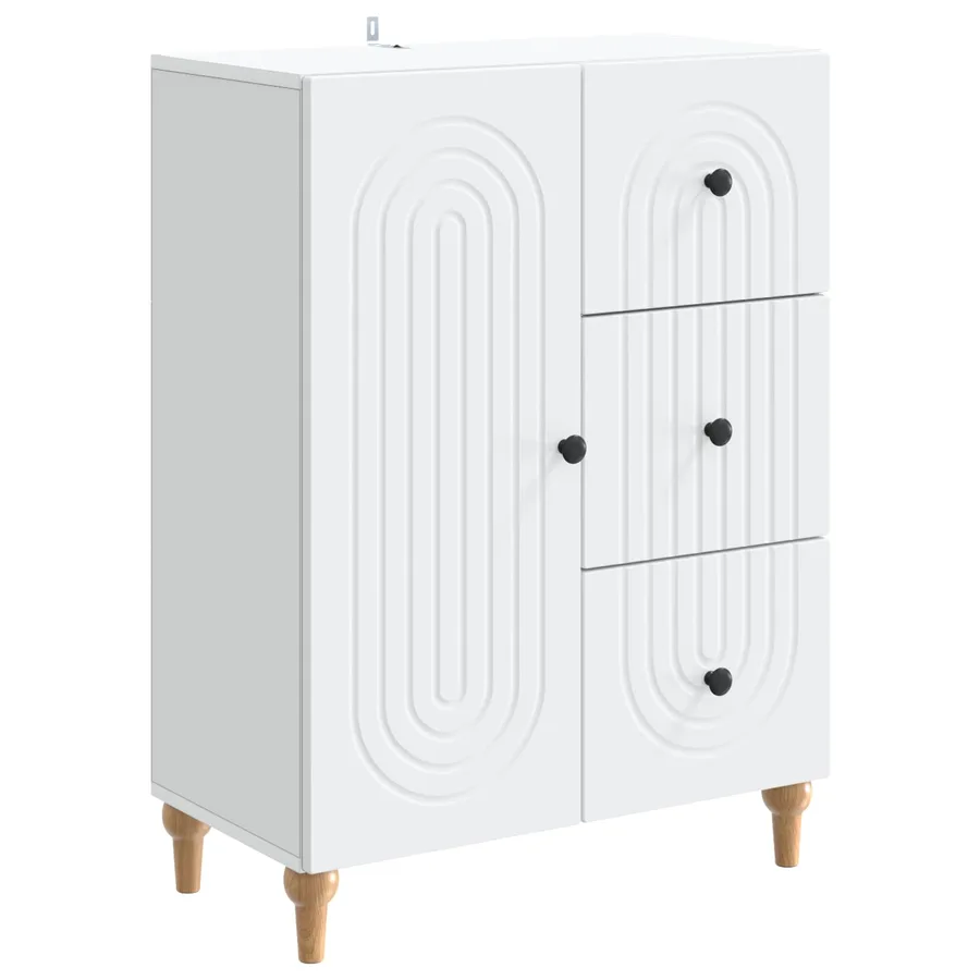 Buffet Blanc 66 x 34,5 x 90 cm Bois d'ingénierie - 2