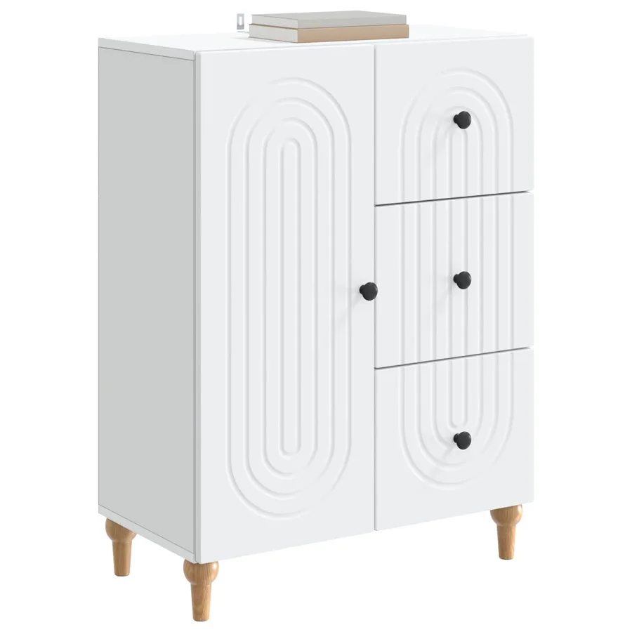 Buffet Blanc 66 x 34,5 x 90 cm Bois d'ingénierie - 3