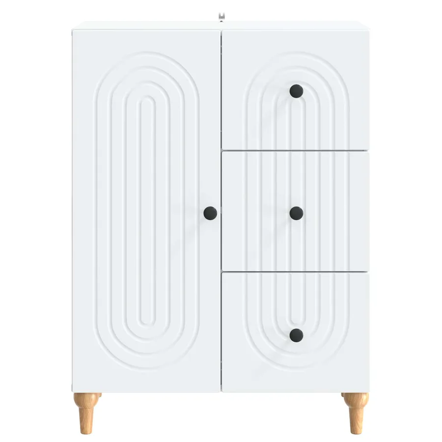 Buffet Blanc 66 x 34,5 x 90 cm Bois d'ingénierie - 6