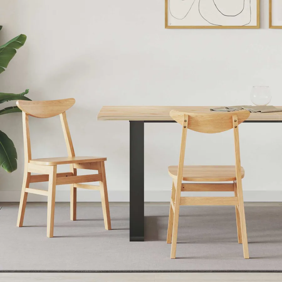 Chaises de salle à manger 2 pcs Naturel 42 x 47.5 x 81 cm