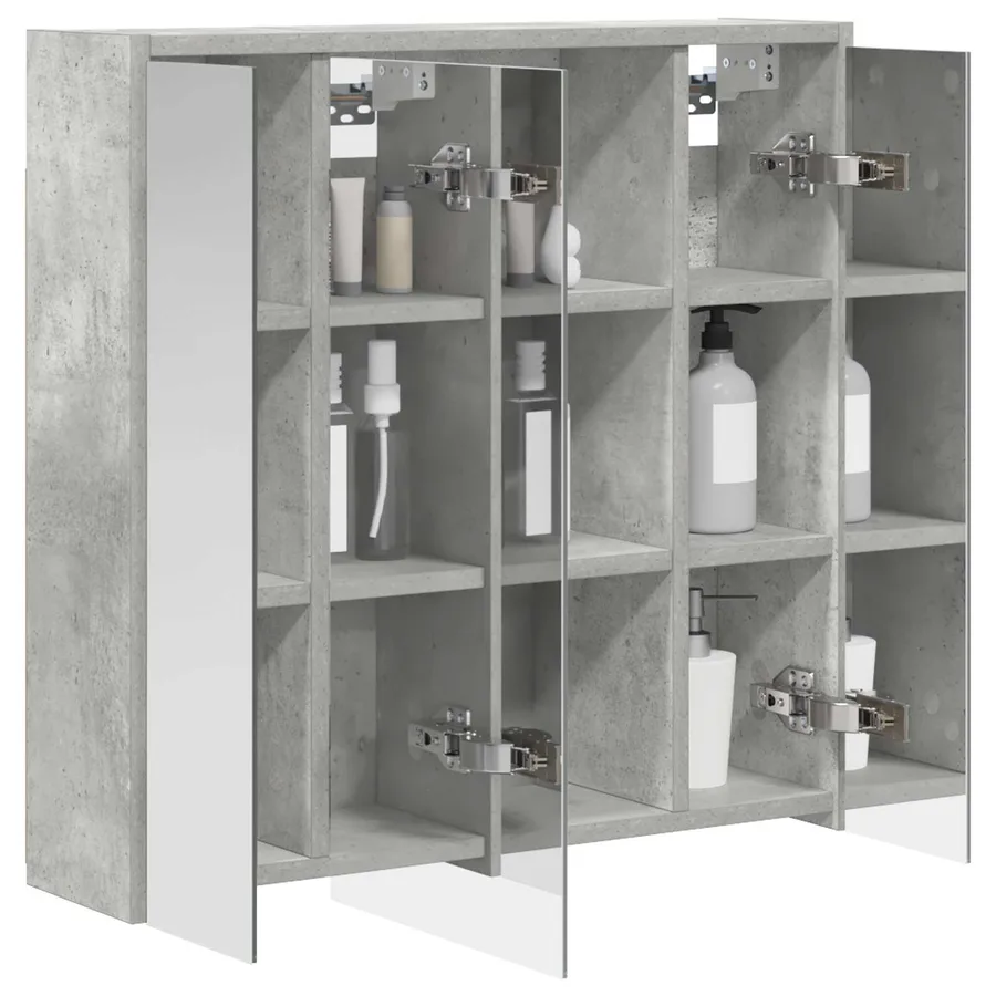 Armoire Miroir de Salle de Bain Gris béton 63,5 x 16 x 62,5 cm - 3