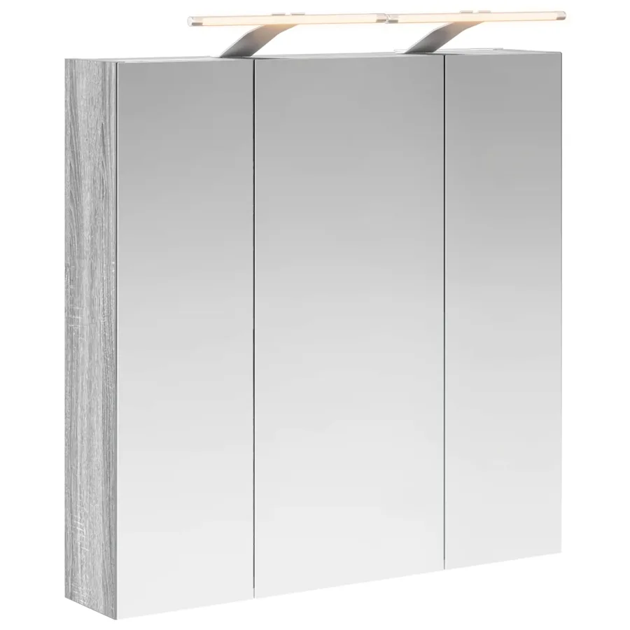 Armoire Miroir de Salle de Bain Gris Sonoma 70 x 14,5 x 70 cm - 2