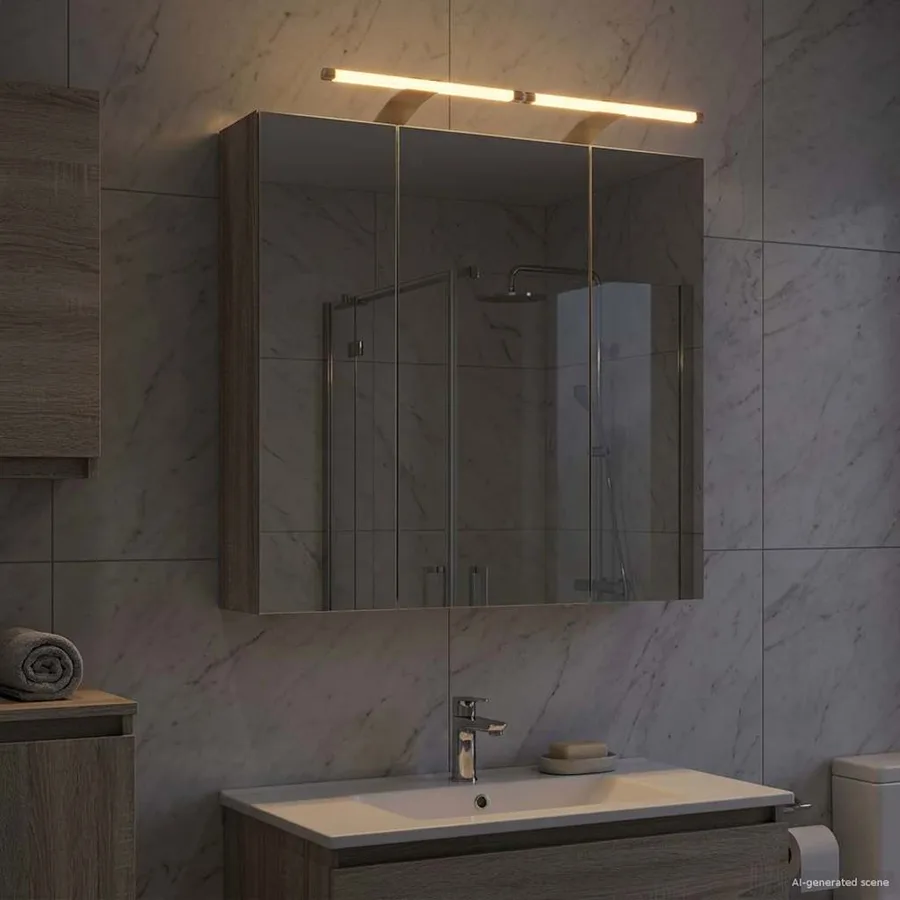 Armoire Miroir de Salle de Bain Gris Sonoma 70 x 14,5 x 70 cm - 4