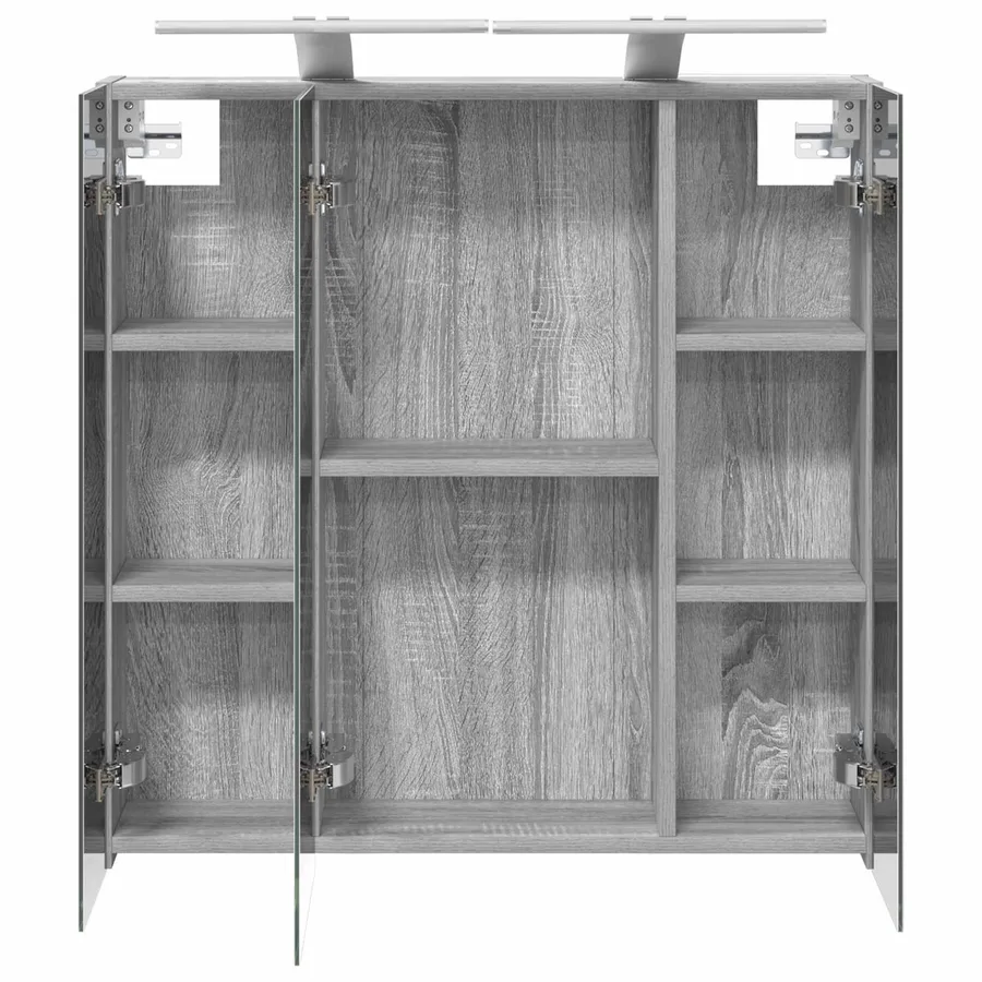 Armoire Miroir de Salle de Bain Gris Sonoma 70 x 14,5 x 70 cm - 7