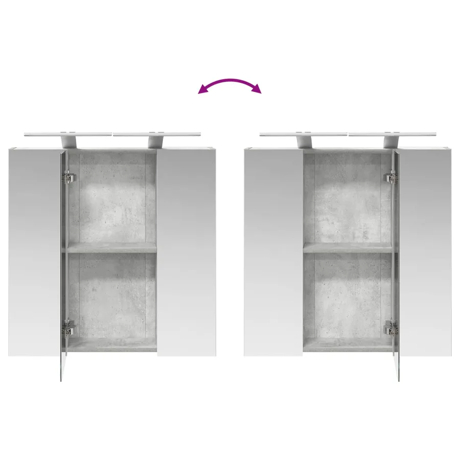 Armoire Miroir de Salle de Bain Gris béton 70 x 14,5 x 70 cm - 12