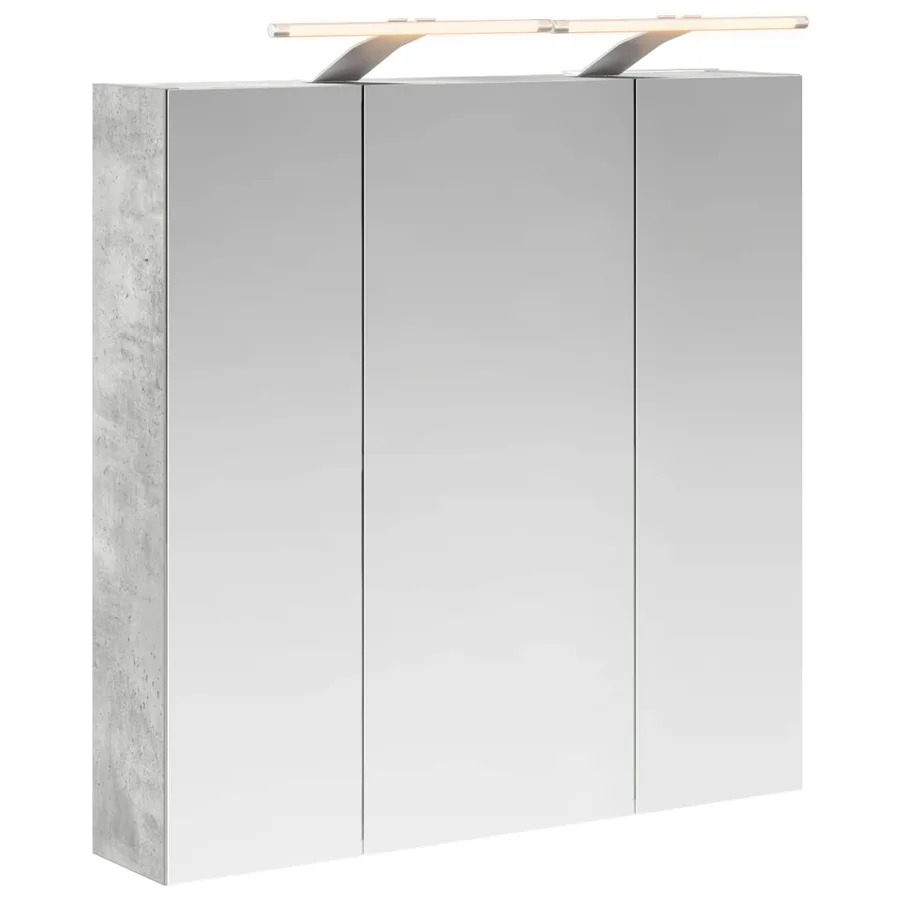 Armoire Miroir de Salle de Bain Gris béton 70 x 14,5 x 70 cm - 2