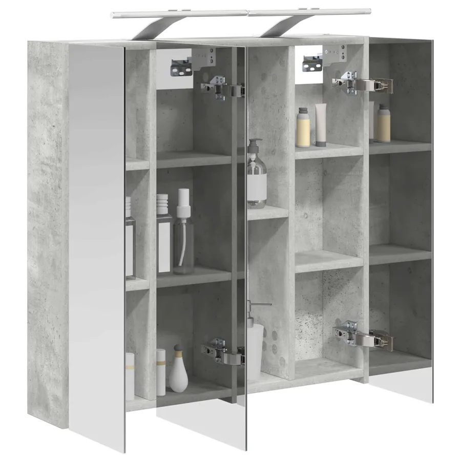 Armoire Miroir de Salle de Bain Gris béton 70 x 14,5 x 70 cm - 3