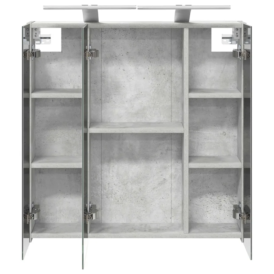Armoire Miroir de Salle de Bain Gris béton 70 x 14,5 x 70 cm - 7
