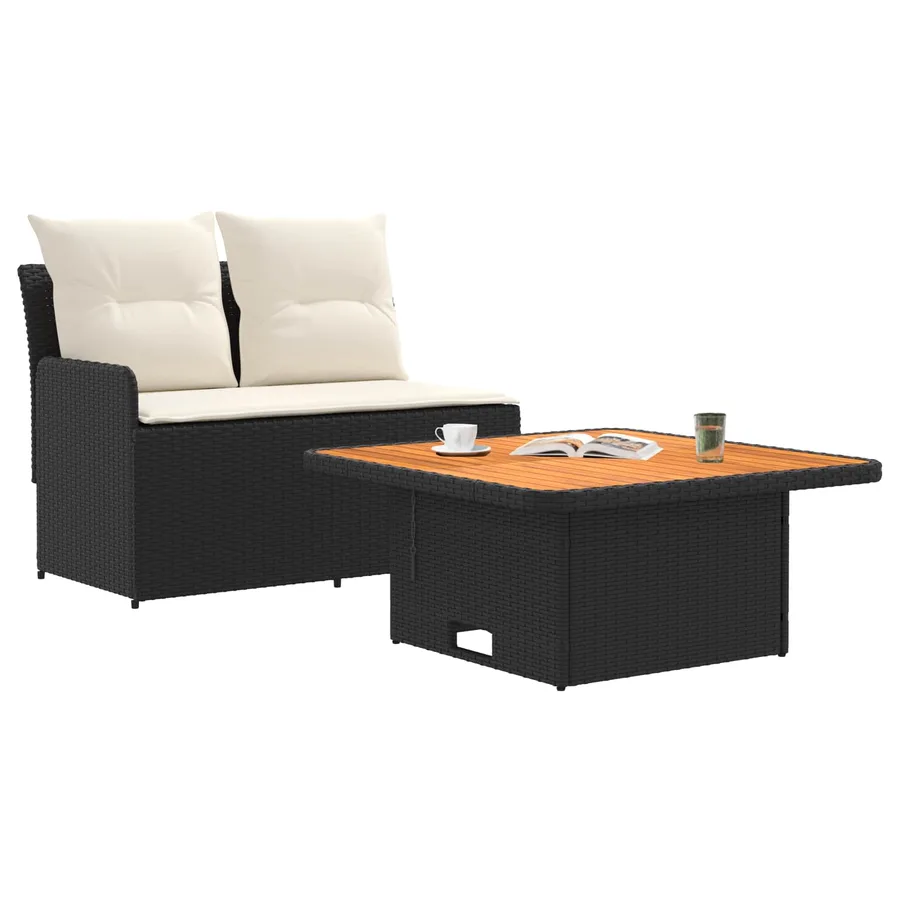 Canapé de jardin avec accoudoirs et table relevable 2 Pièce - 3