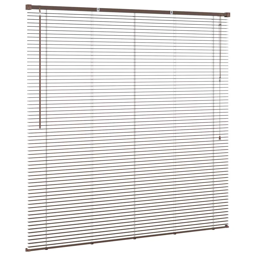 Store Vénitien Marron foncé avec motif 150 x 140 cm 25 mm PVC - 5