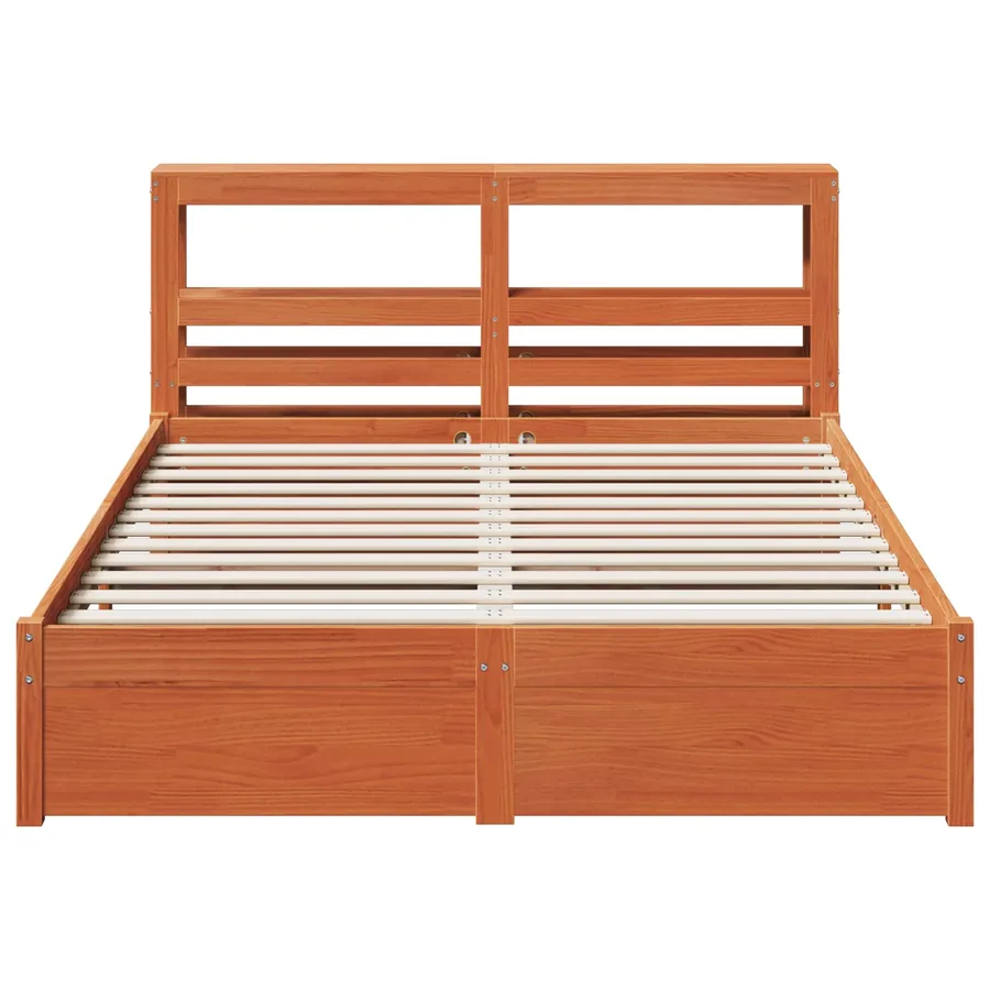 Cadre de lit Cire marron 140 x 200 cm Bois de Pin Massif - 6